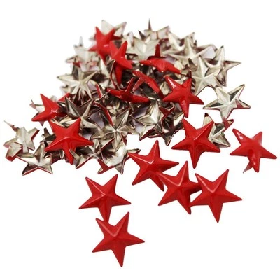50Pcs Alloy Rivets Red 15mm Star Rivets Claw Studs bag / - Image 1 of 4