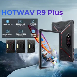 HOTWAV R9 Plus 4G Rugged Tablet 20080mAh 8GB+512GB Camping Light 64MP Android 14 - Picture 1 of 24