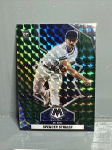 2022 Panini Mosaic - Rookies Spencer Strider #206 Green Mosaic Prizm (RC) - Picture 1 of 2