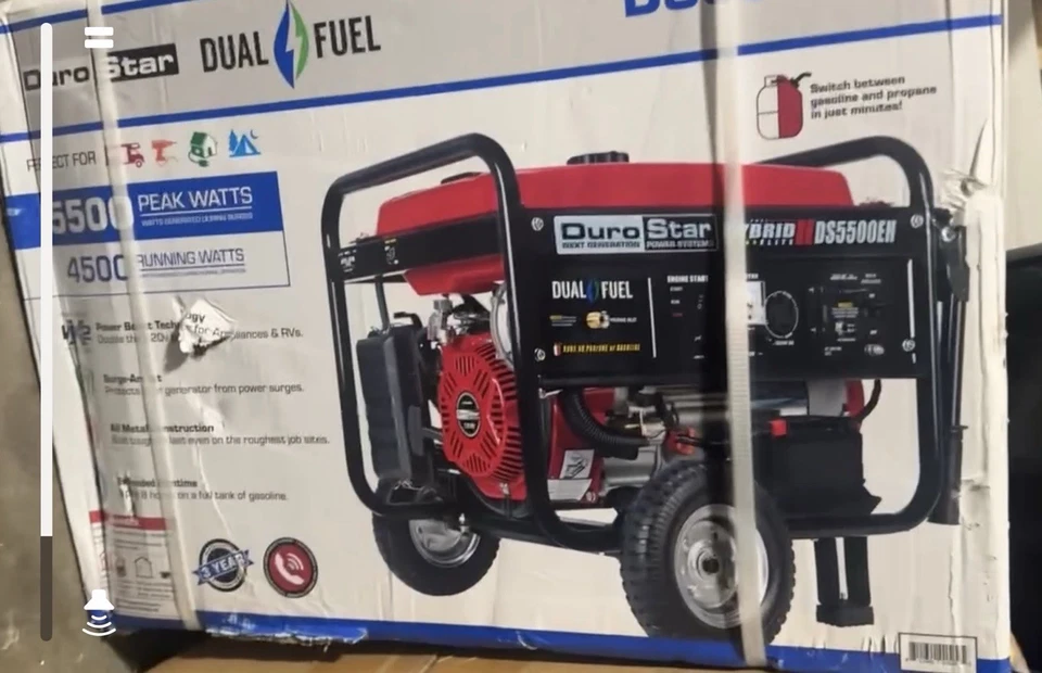 Generador portátil de doble combustible DuroStar DS13000MX 13.000W/10.500W con alerta de CO Foto 1 de 3