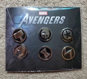 Marvel Avengers 2020 Videojuego Crystal Dynamics Set 6 Pines Promocionales NUEVO RARO - Imagen 1 de 2