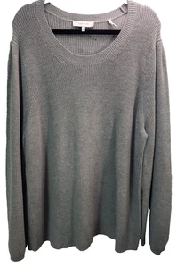 Lark & Ro Women's 100% Cashmere Soft Boyfriend Sweater, Heather Gray, XXL - Picture 1 of 4