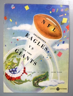 Philadelphia Eagles vs New York Giants October 10th 1948 Official Game Program - Image 1 of 3