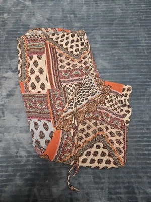 Christian Siriano Palazzo Pants Womens Medium Patchwork  Wide Leg Cropped - Image 1 of 4