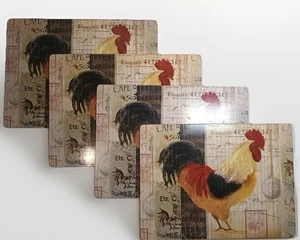 Vintage Table Mats x4 Placemats 29cm x 21.5cm Farm Life Rooster Table Mats - Picture 1 of 12