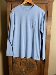 NWT Vineyard Vines Boys XL/18 Blue Long Sleeve Graphic Pocket Tee Whale Logo - Picture 1 of 11