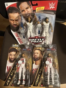 WWE The Usos Mattel 64 Battle Pack Figura Jimmy Jey Bloodline Lote De 3 Cinturones Nuevos - Imagen 1 de 3