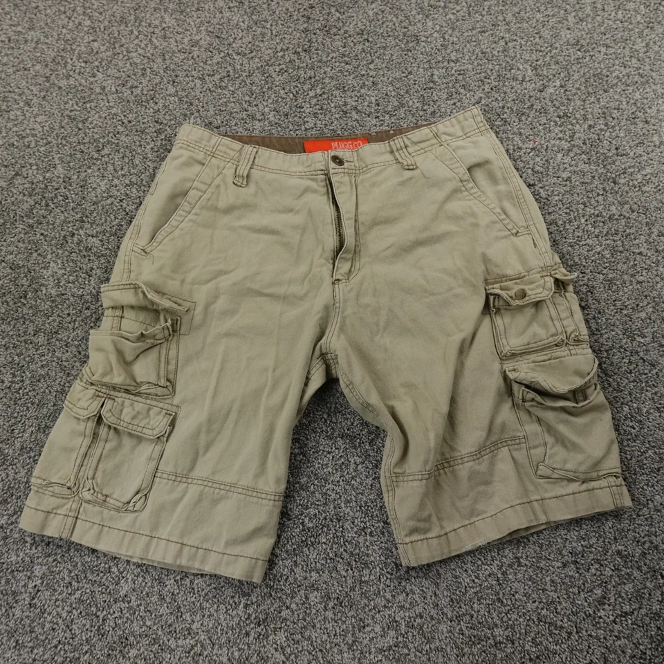 Pantalones Cortos Plugg De Colección Para Hombres 34 Beige Carga Senderismo Militar Sueltos Patín Grunge 00s Y2K Foto 1 de 4