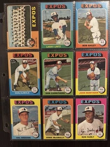 1975 Topps Baseball Montreal Expos, 16 Card Lot, Bailey, Mauch, Fairly, Raw - Picture 1 of 4