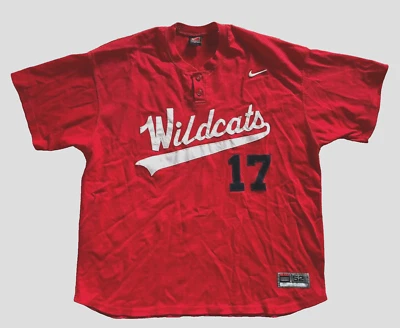 VTG Arizona Wildcats Red Mesh Sewn NCAA Baseball Batting Jersey 52 Practice USA - Image 1 of 4