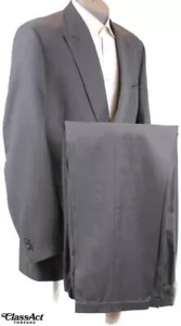 Paul Dione 2 Pezzi Tuta Uomo Grigio Birdeye Doppiopetto 44XL Pieghettato 36" W - Foto 1 di 10