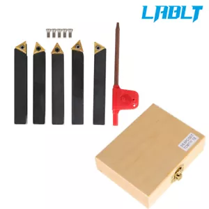 Tornio LABLT 5Pz inserto carburo indicizzabile 3/8" + Set porta punte utensili di tornitura - Foto 1 di 10