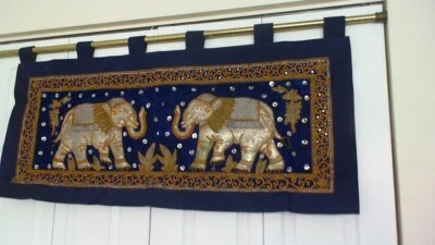¡Enorme tapiz de elefantes tailandeses con lentejuelas para colgar en la pared de Tailandia! Nuevo  Foto 1 de 4