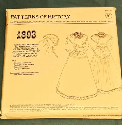 1893 Patterns Of History Authentic Costume State Historic Soc Wisconsin Size 12 - Image 1 of 4