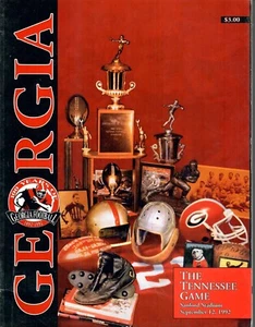 University of Georgia vs. Tennessee Football Program September 12, 1992 - Picture 1 of 1