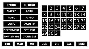 Spanish Whiteboard Calendar Magnet Non-Abbreviated Bundle by DCM Solutions - Picture 1 of 18