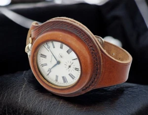 WW1 new CONGAC leather strap band wristband for pocket Watch 45 mm KP WWII times - Picture 1 of 8