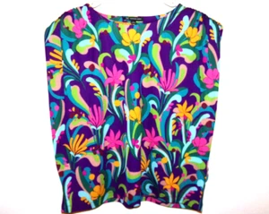 I.N.C. SZ.XL, MULTICOLOR COLORFUL FLORAL CINCHED SHOULDERS TOP - Picture 1 of 7