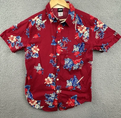 Гавайская рубашка мужская Star Wars маленькая красная на пуговицах S/S Darth Vader цветочный узор - Изображение 1 из 4