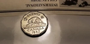 1947 Canada High Grade 5 Cent Coin #28. - Picture 1 of 2