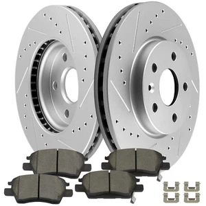 Front For Chevrolet VOLT 2016 - 2019 All Models Brake Ceramic Pad Drill Rotors - Picture 1 of 9