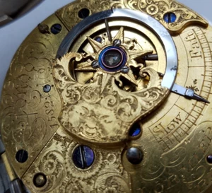 LORMIER & EDWARDS rare English VERGE Hunter w/chronograph & HUGE Diamond ES 3mm+ - Picture 1 of 24