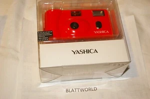 YASHICA MF-1 MF1 NEW 35mm CAMERA OUTFIT with CASE,FILM,STRAP,BATTERY RED - Picture 1 of 1