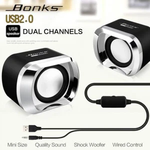 Mini Altavoz Portátil USB2.0 Subwoofer Pequeño para Escritorio Laptop Teléfono MP3 PC - Imagen 1 de 14