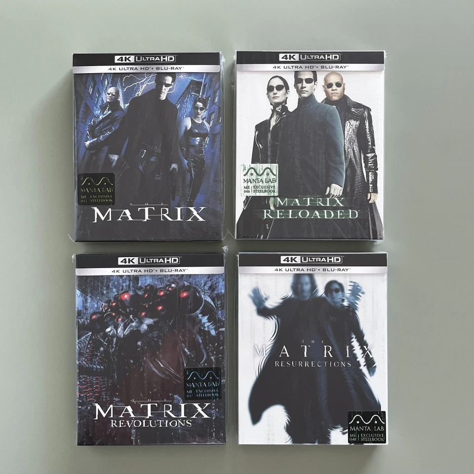 THE MATRIX 1-4 QUADRILOGY [4K+2D+BONUS] STEELBOOK FULL SLIP MANTA LAB - Image 1 of 4