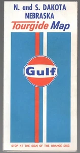 North South Dakota Nebraska Vintage 1971 Gulf Tourgide Road Map Oil Gas - Picture 1 of 2