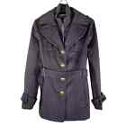 Miss Sixty Brown Wool Pea Coat Belted Jacket Size Medium 