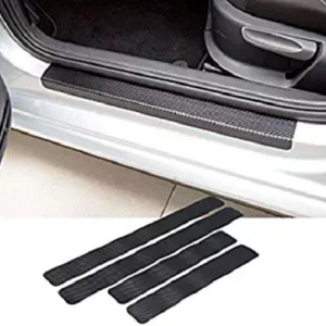 4PCS Car Accessories Door Sill Scuff Welcome Pedal Protect Carbon Fiber Stickers - Picture 1 of 2