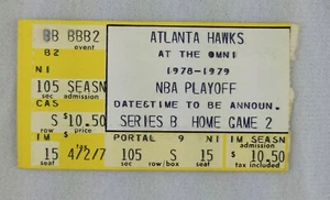 NBA 1979 04/22 Washington Bullets at Atlanta Hawks Playoff Ticket Stub - Picture 1 of 1