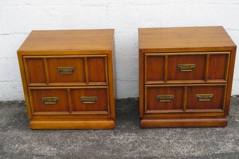 Stanley Hollywood Regency Large Nightstands Side End Tables a Pair 4999 Cover