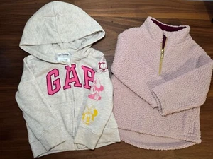 2T Girls Disney Gap Sweatshirt and Old Navy Sherpa - VGUC - Picture 1 of 6