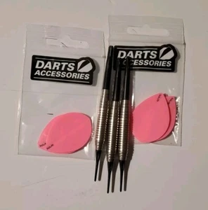 18 gram soft tip darts with extras (see photos) pink flights - Picture 1 of 2
