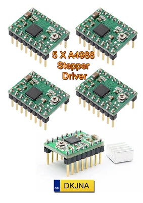 A4988 Stepper Motor Driver Module with Heat Sink 3D Printer Parts Reprap 5 units - Image 1 of 4