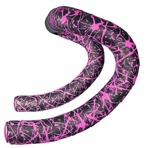SUPACAZ Super Sticky Kush 2.5 mm Bicycle Handlebar Tape - Splat - Neon Pink - Picture 1 of 7