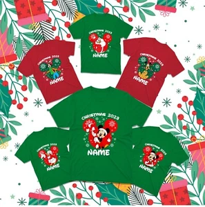 Personalised Christmas 2023 Mickey Mouse Merry Christmas Family Pack T-Shirt - Picture 1 of 14