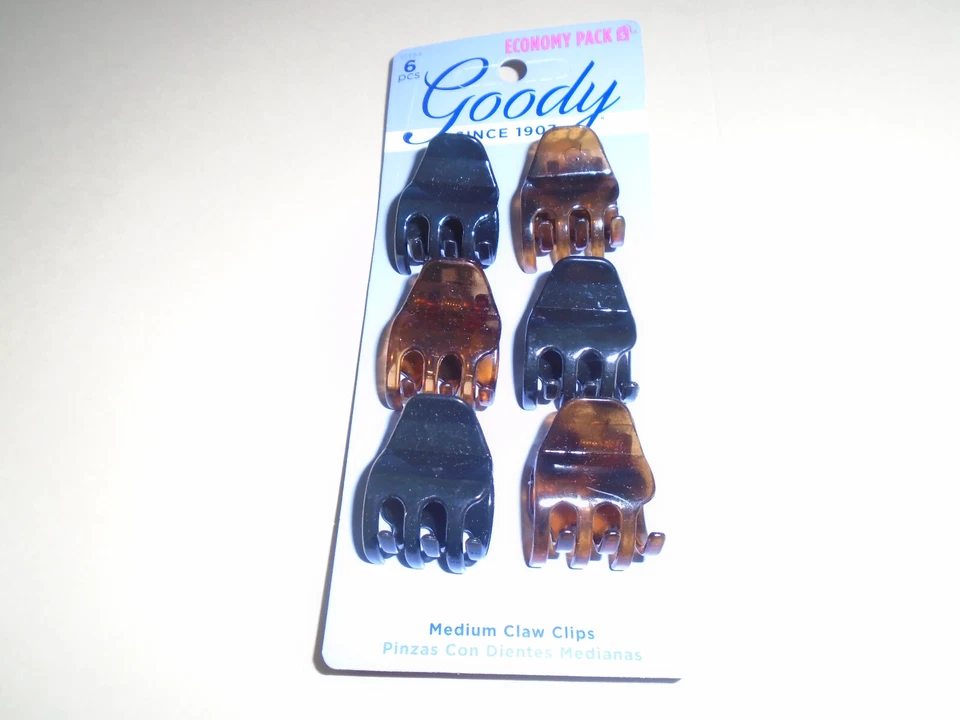 Goody Medium Claw Clips Jaw claws ( 6 pieces ) 17394 Economy pack 1 1/4" Hair  - Image 1 of 1