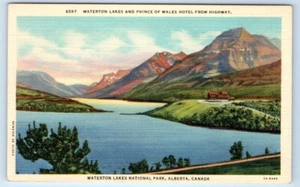 Waterton Lakes National Park ALBERTA Canada Linen Postcard - Picture 1 of 2