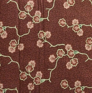 1yd x 43" 100% cotton, Andover Fabrics, Pink Blossoms on Red, Flowers - Picture 1 of 3