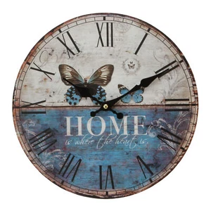 Reloj de pared redondo Hometime 30 cm - Home Is Where The Heart Is (Mariposas) - Imagen 1 de 1