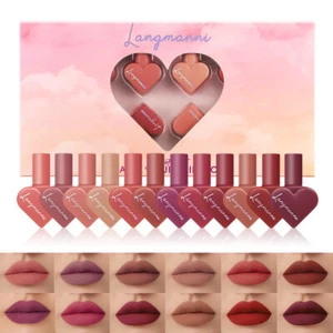 12PCS/Set Long Lasting Lip Gloss Glazed Matte Beauty Liquid Lipstick Lip Make-up - Picture 1 of 5