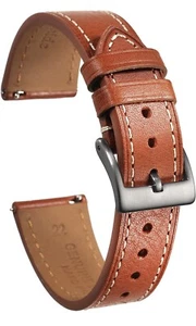 Watch Wrist Band - Brown Genuine Leather, Watch Strap - 20mm - Picture 1 of 6
