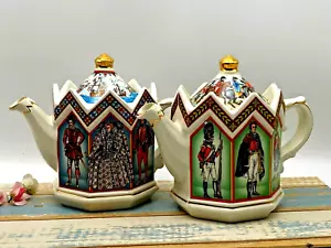 2 Vintage SADLER Historical Teapots The Battle Of Waterloo & Spanish Armada - Picture 1 of 12