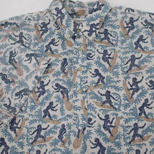 RARE Reyn Spooner x Dietrich Varez Hawaiian Shirt mens 2XL Surfer waves Popover - Picture 1 of 14