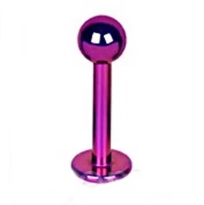 Lip Monroe Stud 16 Gauge 5/16" Titanium Purple IP 3mm Ball * - Picture 1 of 3