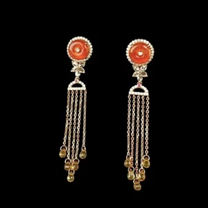 【KATHY JADE】【BEST BUY】Icy Emerald Red Doughnut Jadeite Jade Earring 《Grade A》 - Picture 1 of 1