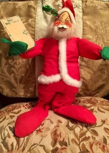 Statuina Babbo Natale Annalee 17" vintage lista buoni ragazzi e ragazze ottima ~ RARA - Foto 1 di 4